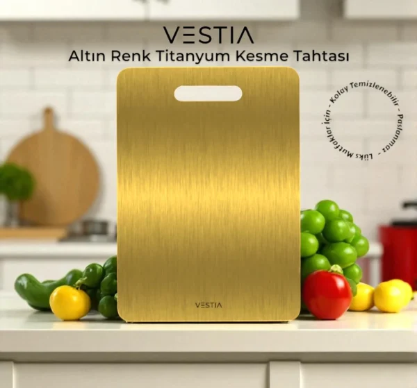 Vestia™ - Titanyum Kesme Tahtası (Altın Renk)